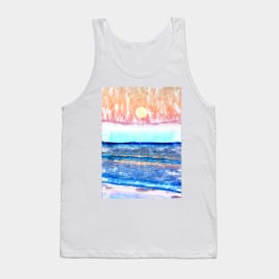 Moon By the Horizon Over The Ocean. For Moon Lovers. Tank Top